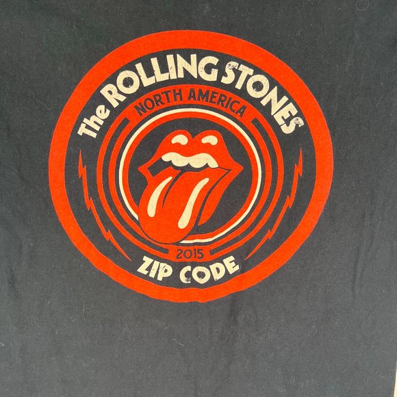Rolling Stones Zip Code Adult Size XL Black Distressed Graphic Tee Zip Code - Picture 2 of 6
